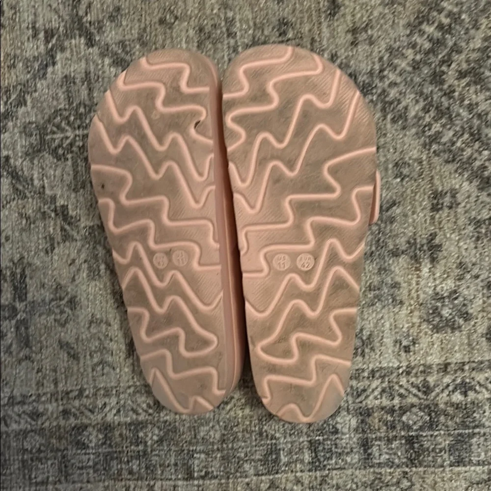 Peach Slide‎ Sandals with White Buckle
